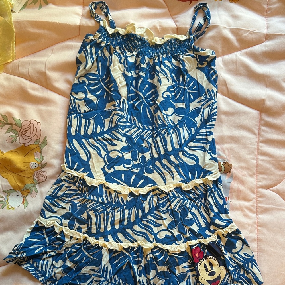 Disney Aulani Blue and White Hawaiian dress